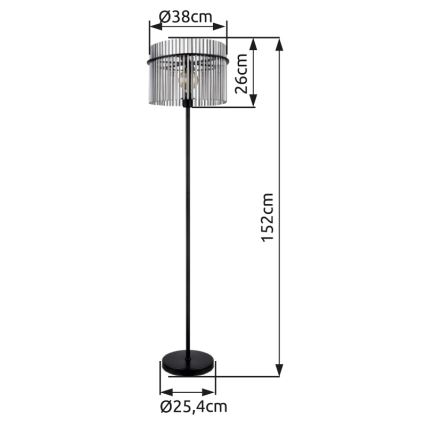 Globo - Stojací lampa 1xE27/60W/230V černá