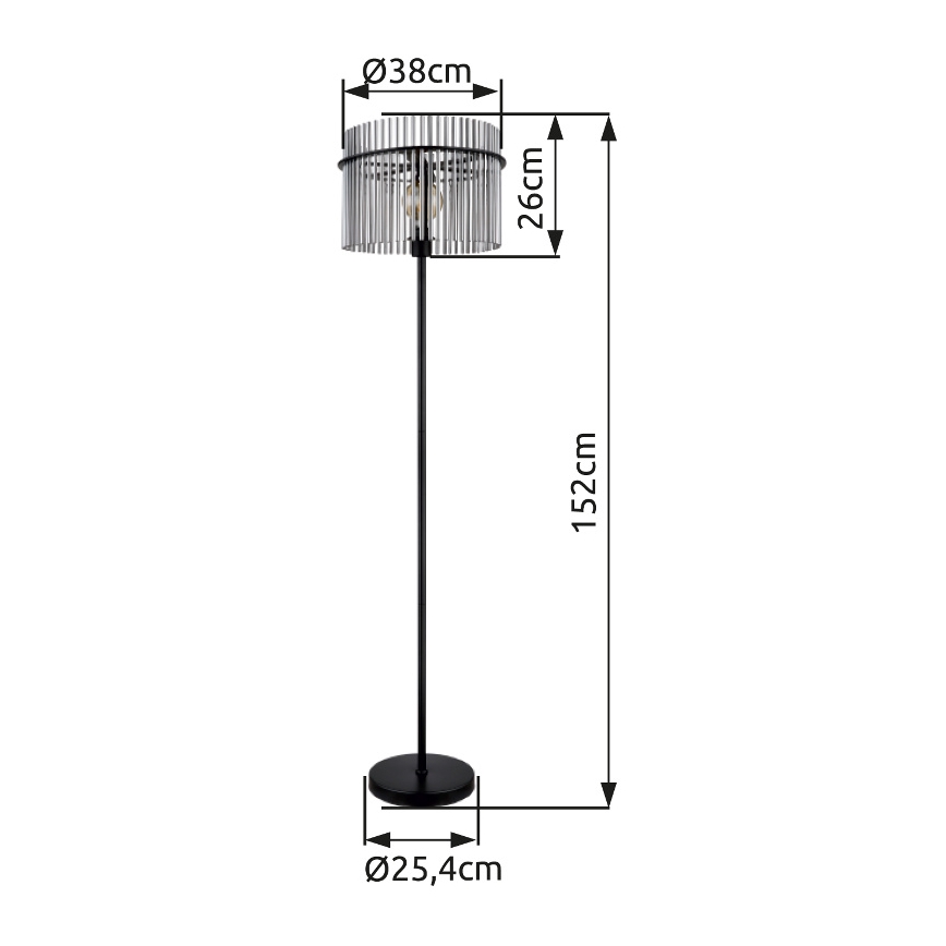 Globo - Stojací lampa 1xE27/60W/230V černá