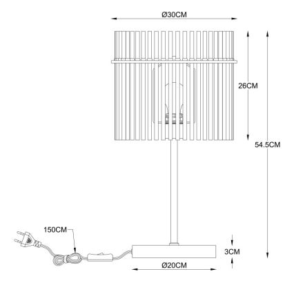 Globo - Stolní lampa 1xE27/60W/230V pr. 30 cm černá