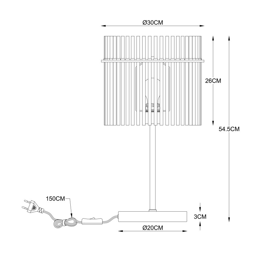 Globo - Stolní lampa 1xE27/60W/230V pr. 30 cm černá