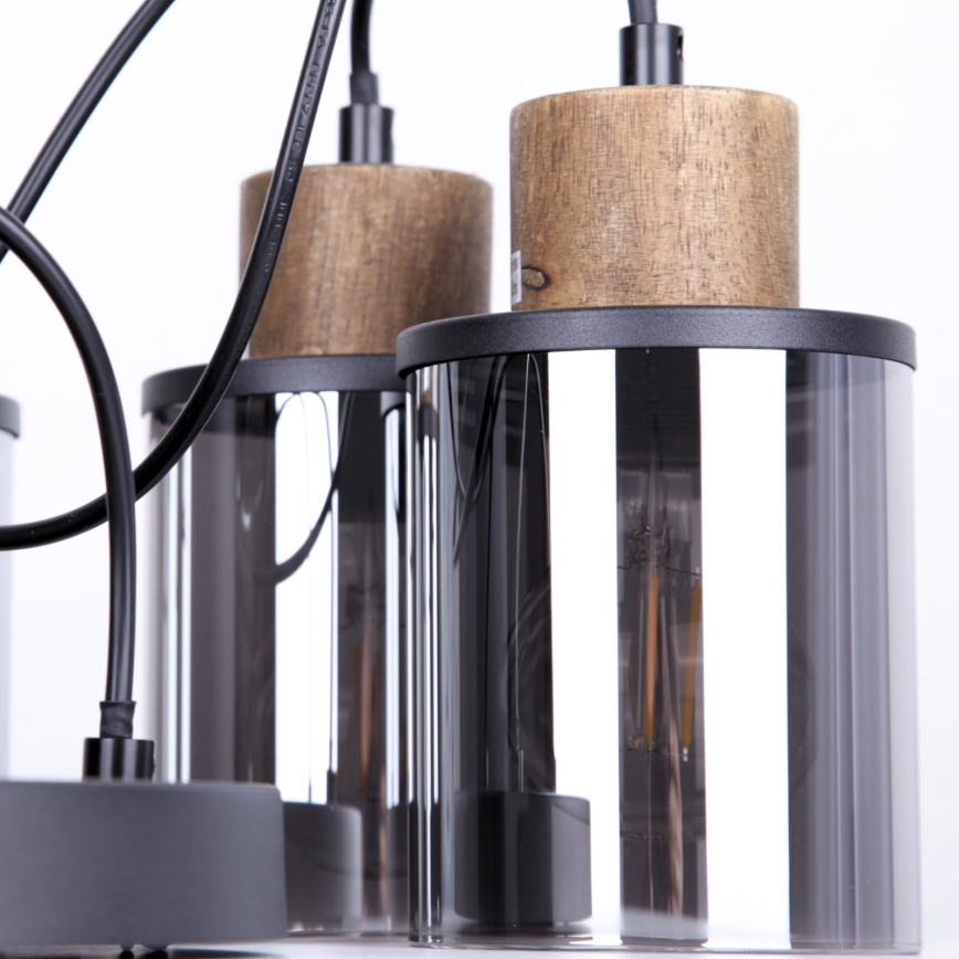 Globo - Lustr na lanku 3xE27/15W/230V pr. 27 cm dub