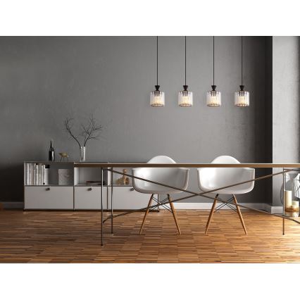 Globo - Lustr na lanku 4xE27/60W/230V černá