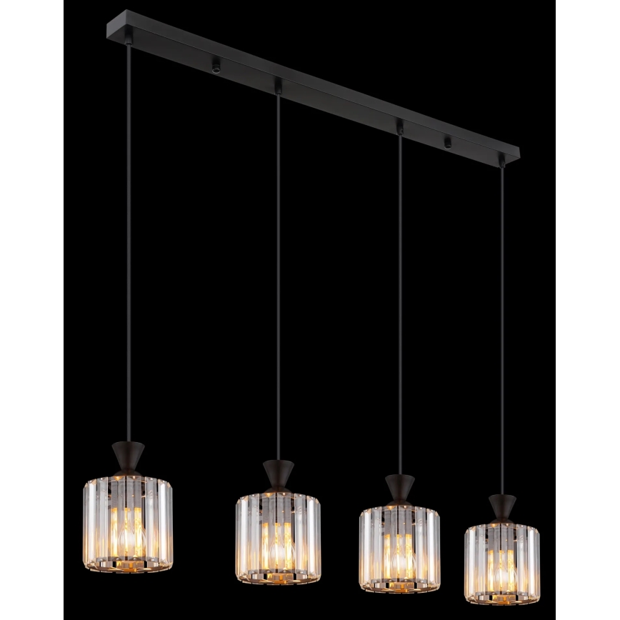 Globo - Lustr na lanku 4xE27/60W/230V černá