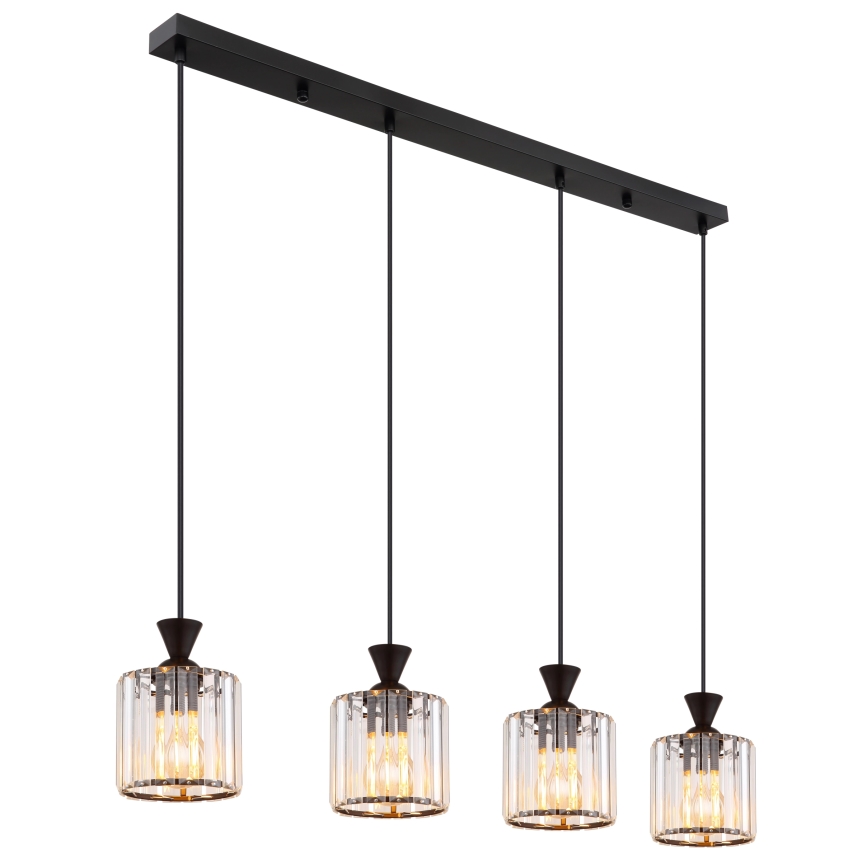 Globo - Lustr na lanku 4xE27/60W/230V černá