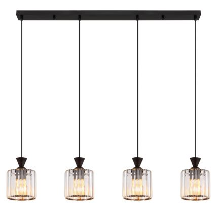 Globo - Lustr na lanku 4xE27/60W/230V černá