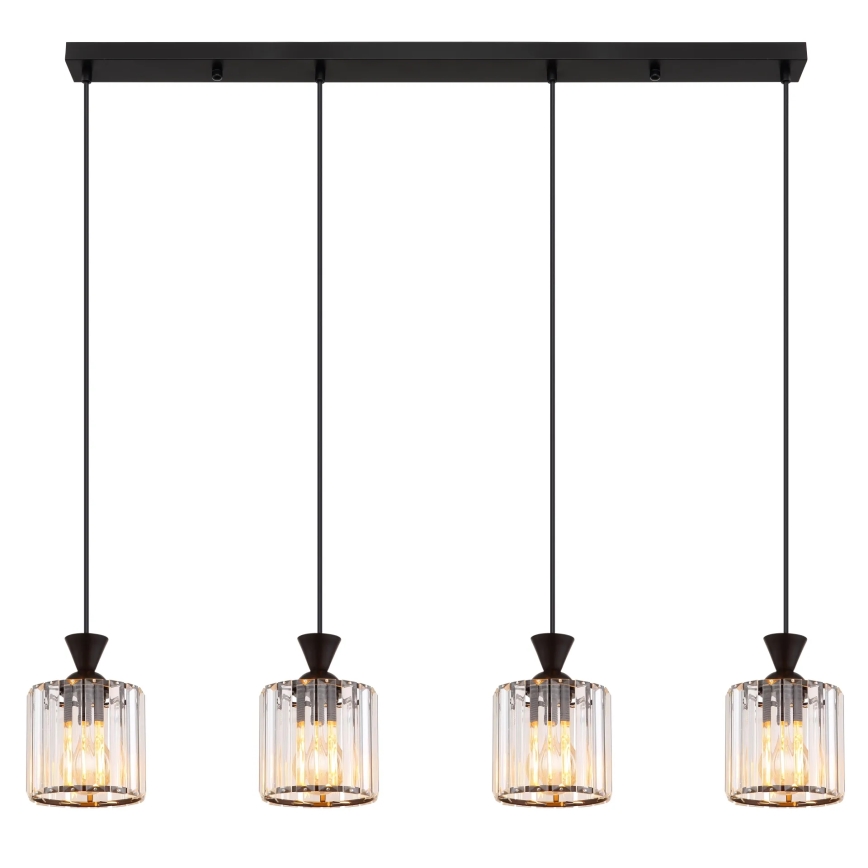 Globo - Lustr na lanku 4xE27/60W/230V černá