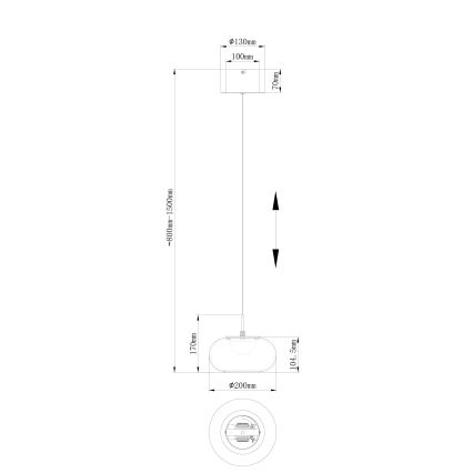 Globo - LED Lustr na lanku LED/6W/230V černá