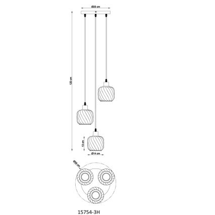 Globo - Lustr na lanku 3xE27/25W/230V