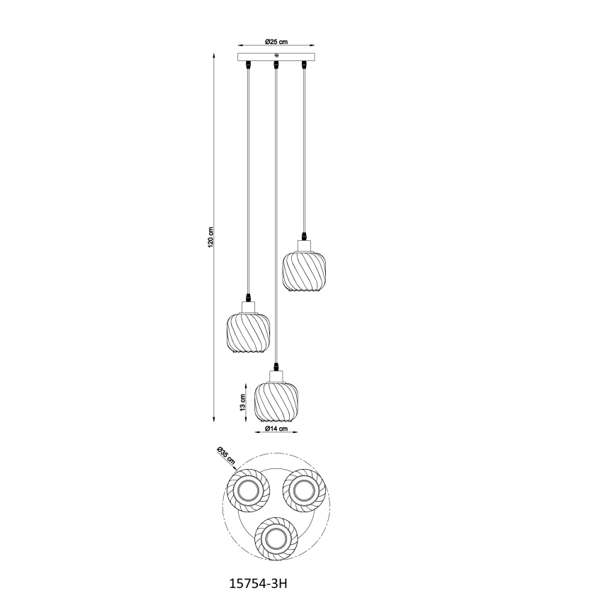 Globo - Lustr na lanku 3xE27/25W/230V