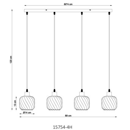 Globo - Lustr na lanku 4xE27/25W/230V