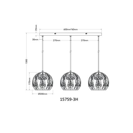 Globo - Lustr na lanku 3xE27/40W/230V