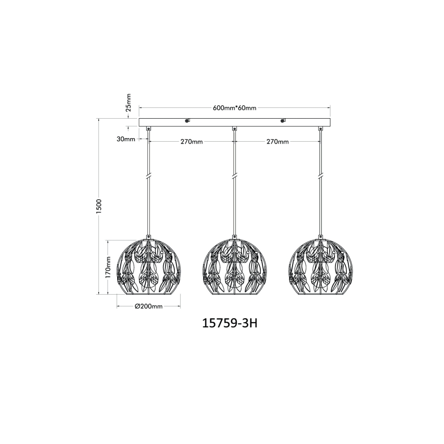 Globo - Lustr na lanku 3xE27/40W/230V