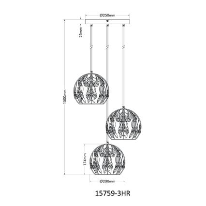 Globo - Lustr na lanku 3xE27/40W/230V pr. 41 cm