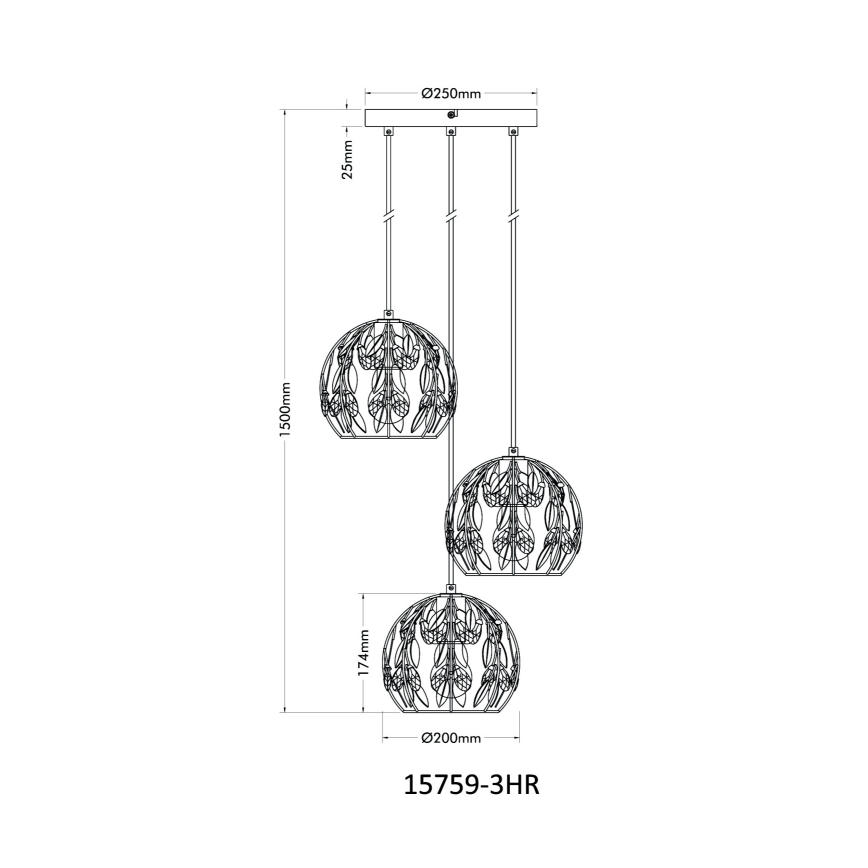 Globo - Lustr na lanku 3xE27/40W/230V pr. 41 cm