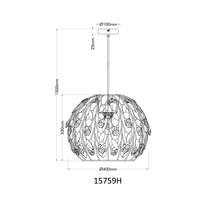 Globo - Lustr na lanku 1xE27/40W/230V pr. 40 cm