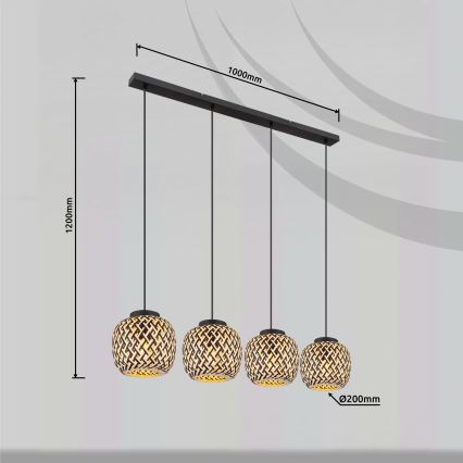 Globo 15766-4H - Lustr na lanku COLLY 4xE27/15W/230V