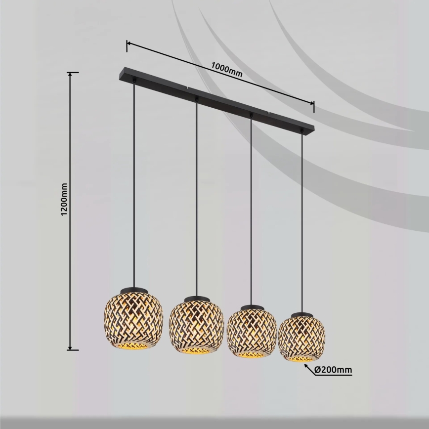 Globo 15766-4H - Lustr na lanku COLLY 4xE27/15W/230V