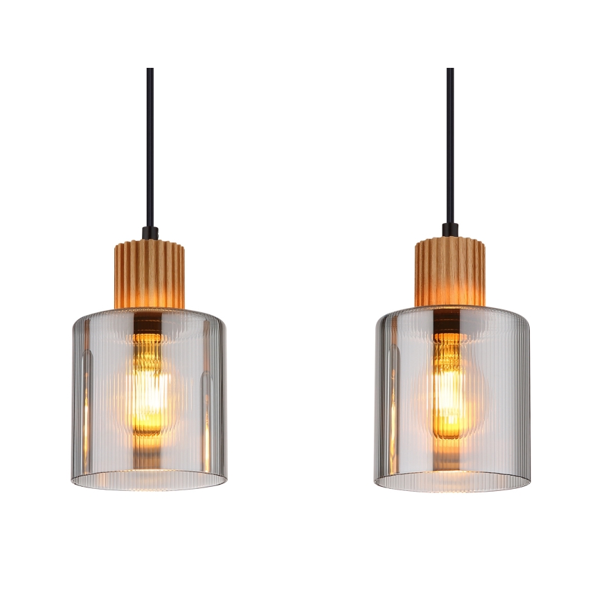 Globo - Lustr na lanku 3xE27/25W/230V černá