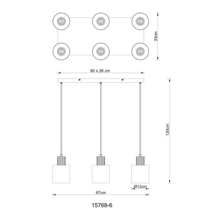 Globo - Lustr na lanku 6xE27/25W/230V černá