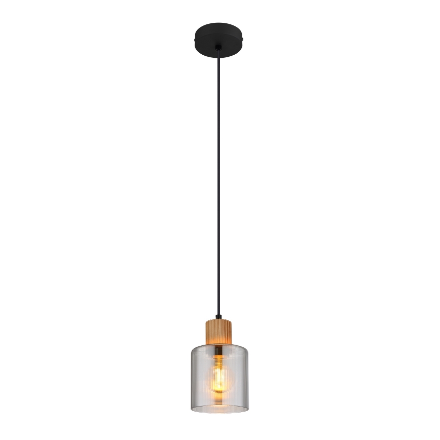 Globo - Lustr na lanku 1xE27/25W/230V černá pr. 12 cm