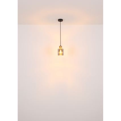 Globo - Lustr na lanku 1xE27/25W/230V černá pr. 12 cm