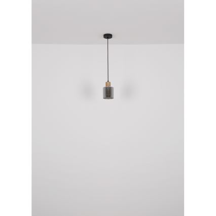 Globo - Lustr na lanku 1xE27/25W/230V černá pr. 12 cm