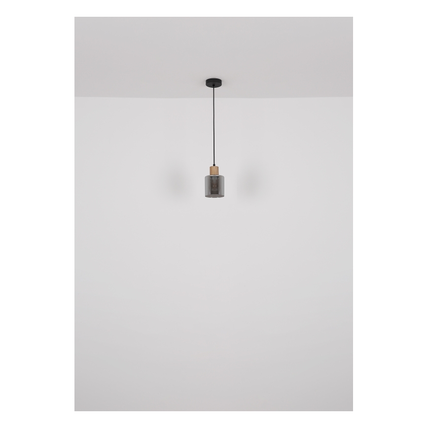 Globo - Lustr na lanku 1xE27/25W/230V černá pr. 12 cm