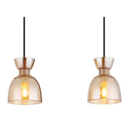 Globo - Lustr na lanku 3xE14/40W/230V hnědá/kouřová