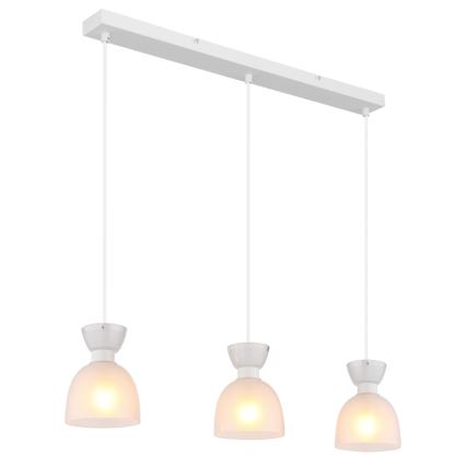 Globo - Lustr na lanku 3xE14/40W/230V bílá