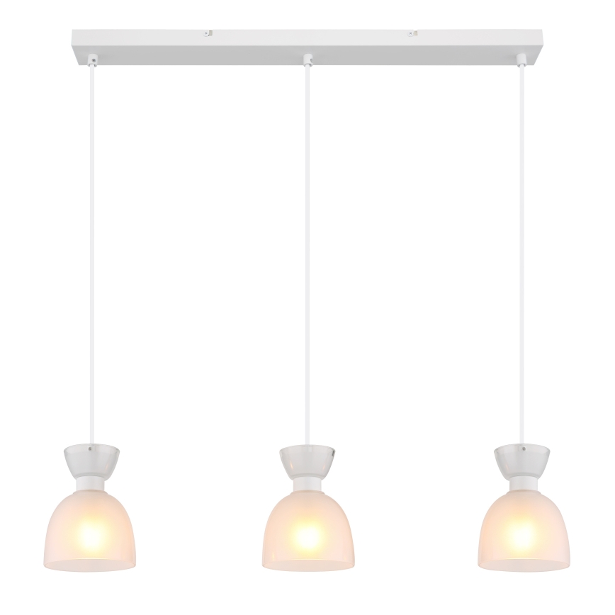 Globo - Lustr na lanku 3xE14/40W/230V bílá