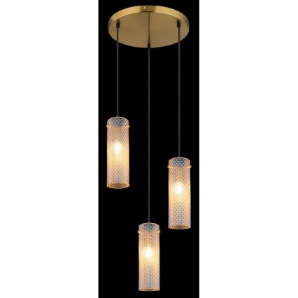 Globo - Lustr na lanku 3xE14/40W/230V zlatá