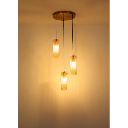 Globo - Lustr na lanku 3xE14/40W/230V zlatá