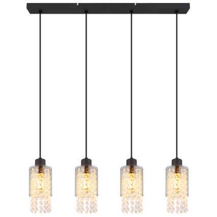 Globo - Lustr na lanku 4xE27/40W/230V černá