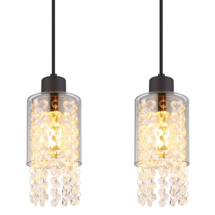Globo - Lustr na lanku 4xE27/40W/230V černá