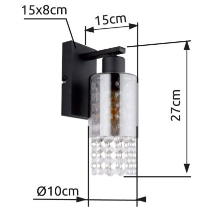 Globo - Nástěnná lampa 1xE27/40W/230V černá