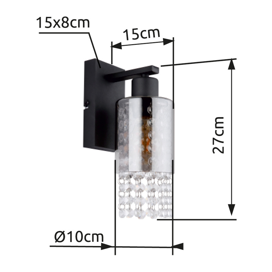 Globo - Nástěnná lampa 1xE27/40W/230V černá