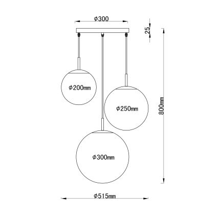 Globo 1581-3 - Lustr na lanku JOEL 3xE27/60W/230V