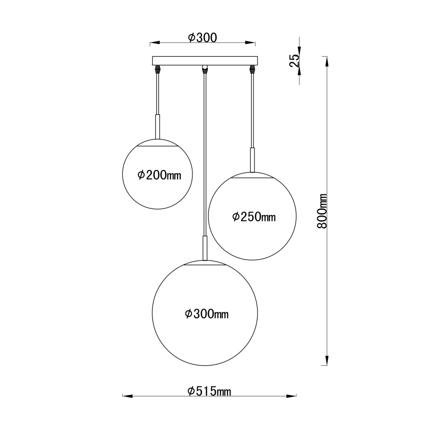 Globo - Lustr na lanku 3xE27/60W/230V