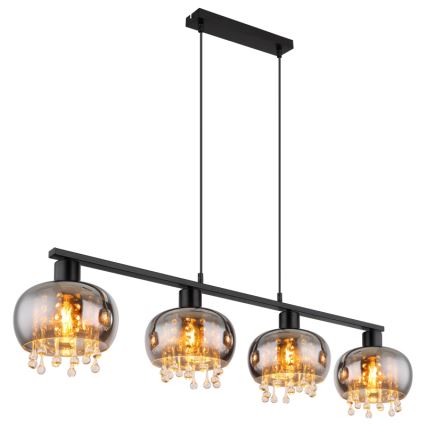 Globo - Lustr na lanku 4xE27/9W/230V černá