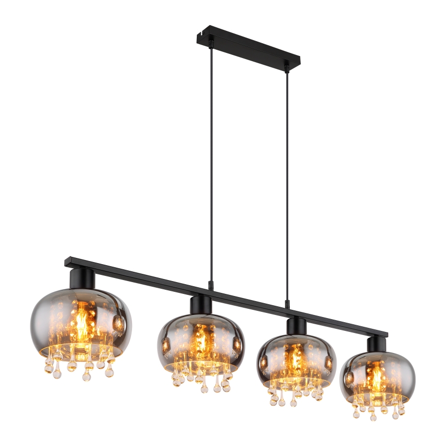 Globo - Lustr na lanku 4xE27/9W/230V černá