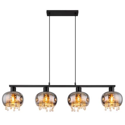 Globo - Lustr na lanku 4xE27/9W/230V černá