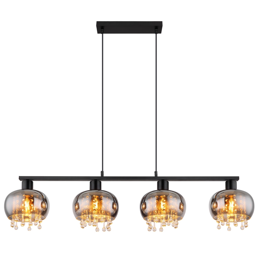 Globo - Lustr na lanku 4xE27/9W/230V černá