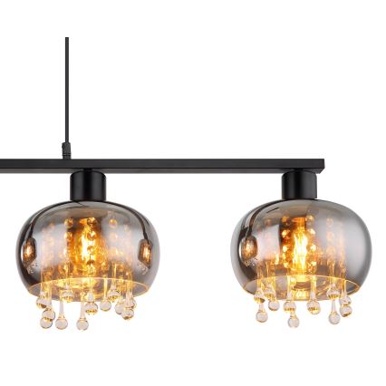 Globo - Lustr na lanku 4xE27/9W/230V černá