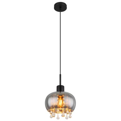Globo - Lustr na lanku 1xE27/9W/230V pr. 21 cm černá