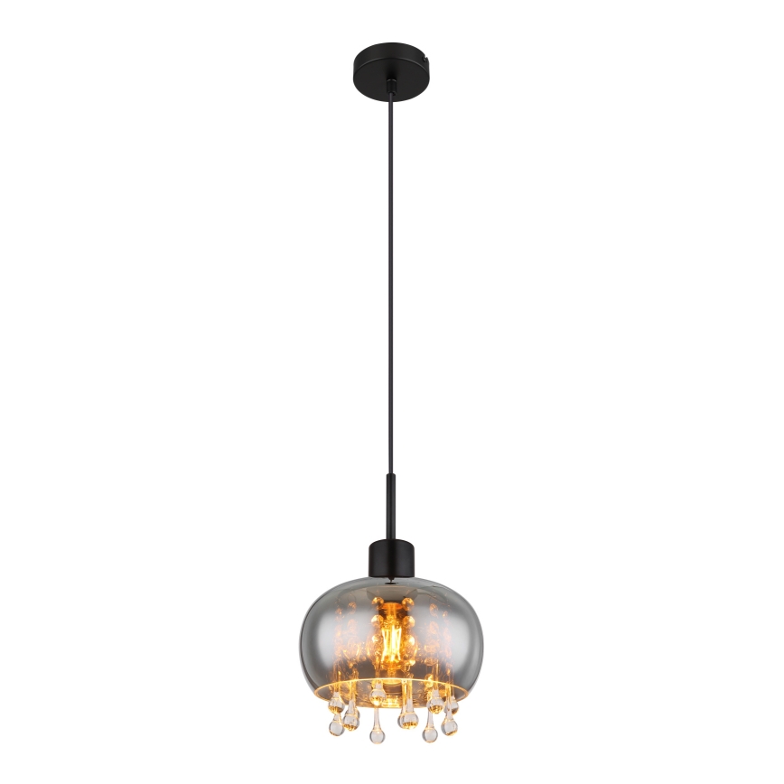 Globo - Lustr na lanku 1xE27/9W/230V pr. 21 cm černá