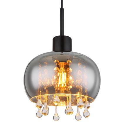 Globo - Lustr na lanku 1xE27/9W/230V pr. 21 cm černá
