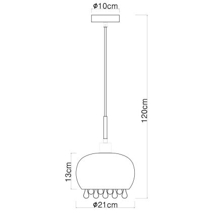 Globo - Lustr na lanku 1xE27/9W/230V pr. 21 cm černá