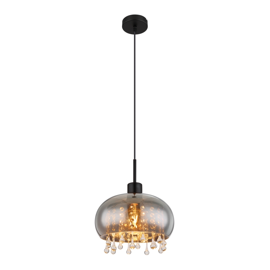 Globo - Lustr na lanku 1xE27/9W/230V pr. 28 cm černá