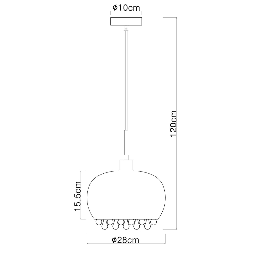 Globo - Lustr na lanku 1xE27/9W/230V pr. 28 cm černá