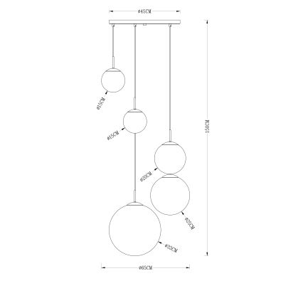 Globo - Lustr na lanku 5xE27/40W/230V pr. 65 cm